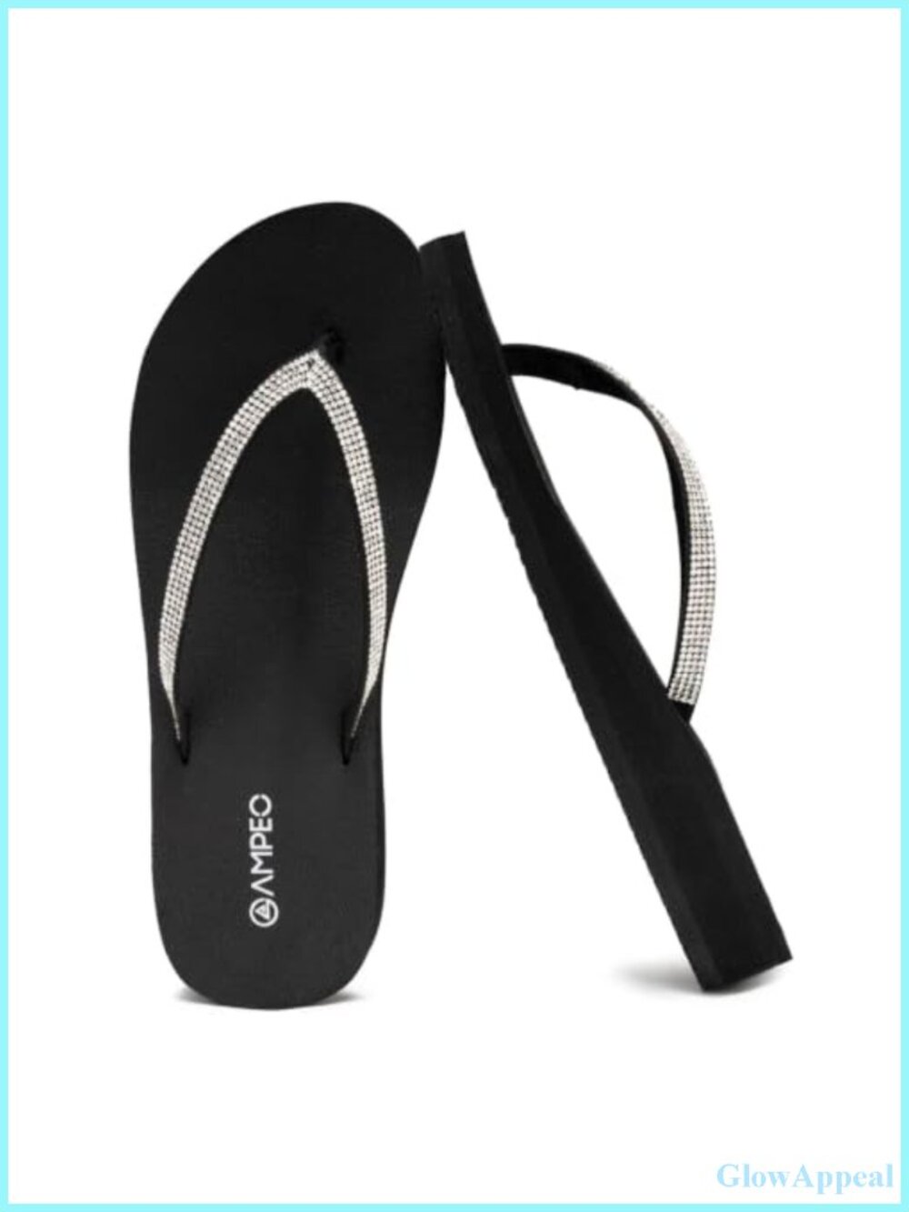 Sparkly Rhinestone Flip Flops Womens Arch Support Dressy Sandals